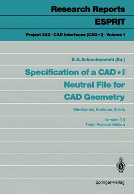 Book cover for Specification of a CAD * I Neutral File for CAD Geometry