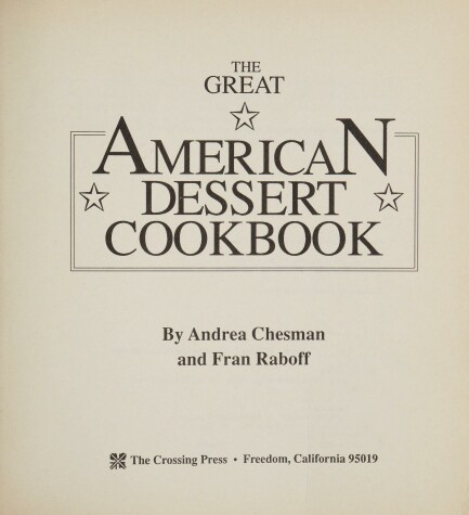 Book cover for The Great American Dessert Cook Book