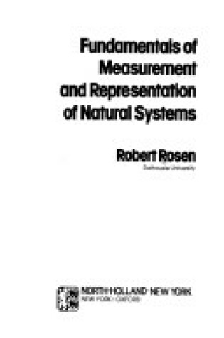 Cover of Fundamentals of Measurement and Representation of Natural Systems