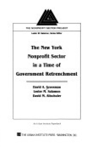 Cover of The New York Nonprofit Sector in a Time of Government Retrenchment