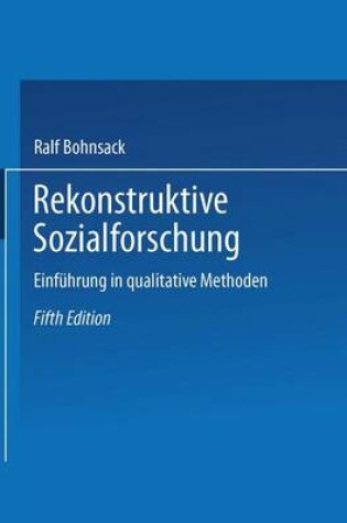 Cover of Rekonstruktive Sozialforschung