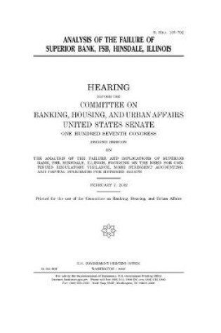 Cover of Analysis of the failure of Superior Bank, FSB, Hinsdale, Illinois