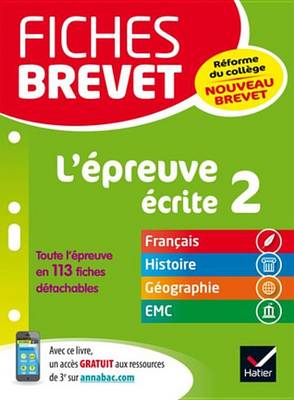 Book cover for Fiches Brevet L'Epreuve Ecrite 2