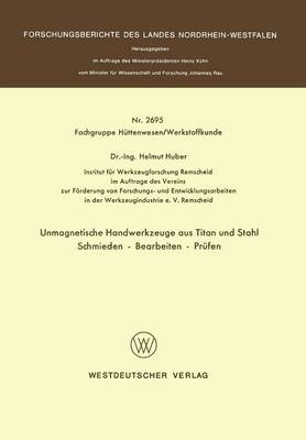 Book cover for Unmagnetische Handwerkzeuge Aus Titan Und Stahl Schmieden -- Bearbeiten -- Prufen