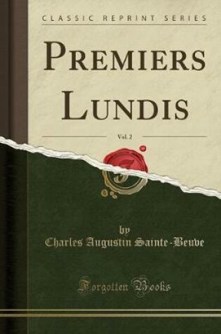 Cover of Premiers Lundis, Vol. 2 (Classic Reprint)