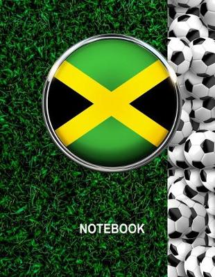 Book cover for Notebook. Jamaica Flag And Soccer Balls Cover. For Soccer Fans. Blank Lined Planner Journal Diary.