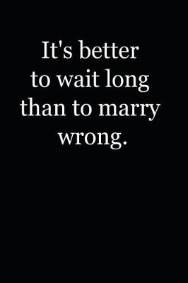 Book cover for It's Better To Wait Long Than To Marry Wrong