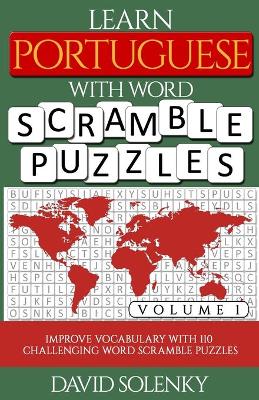 Book cover for Learn Portuguese with Word Scramble Puzzles Volume 1