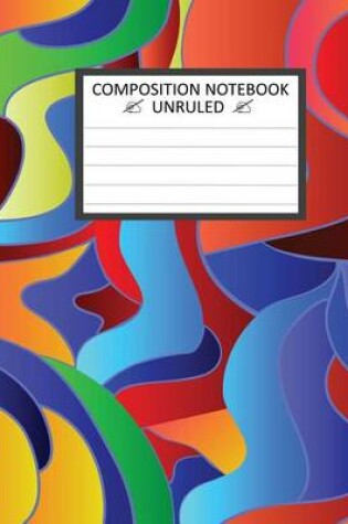 Cover of Unruled Composition Notebook 8 x 10. Seamless Rainbow Colors Pattern.