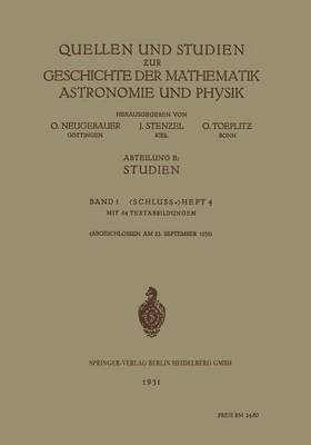 Book cover for Quellen Und Studien ƶur Geschichte Der Mathematik Astronomie Und Physik
