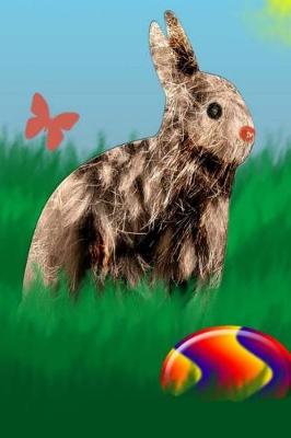 Book cover for Journal Easter Bunny Colored Easter Egg Meadow