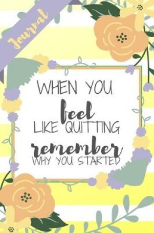 Cover of When You Feel Like Quitting Remember Why You Started