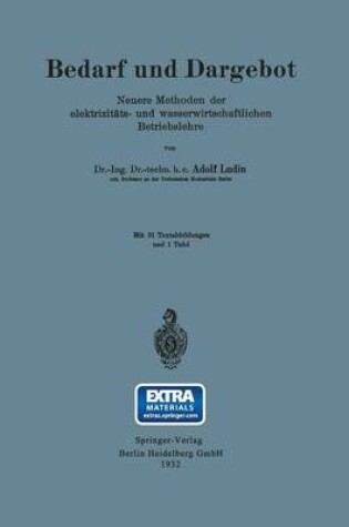 Cover of Bedarf und Dargebot