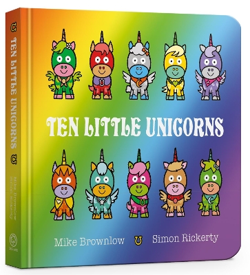 Book cover for Ten Little Unicorns Board Book