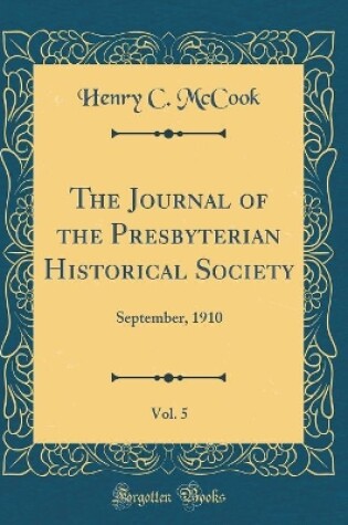 Cover of The Journal of the Presbyterian Historical Society, Vol. 5