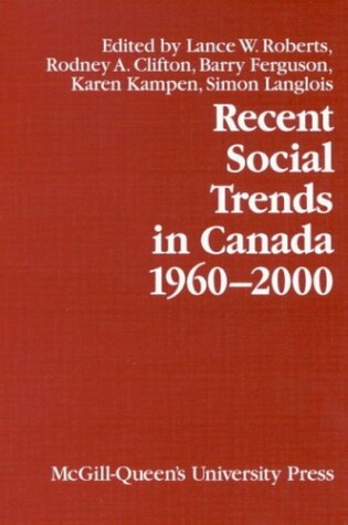 Cover of Recent Social Trends in Canada, 1960-2000