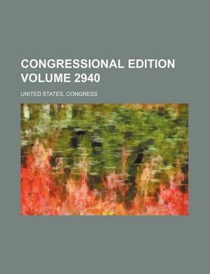 Book cover for Congressional Edition Volume 2940