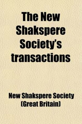 Cover of The New Shakspere Society's Transactions