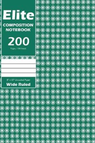 Cover of Elite Composition Notebook, Lined Wide Ruled 8 x 10 Inch, Large 100 Sheet, Royal Blue Cover