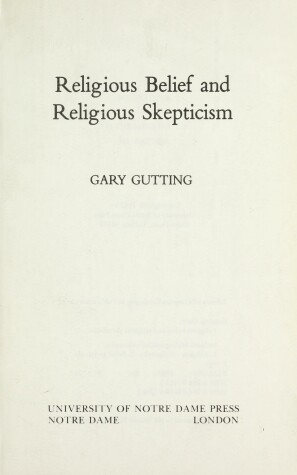 Book cover for Religious Belief and Religious Skepticism