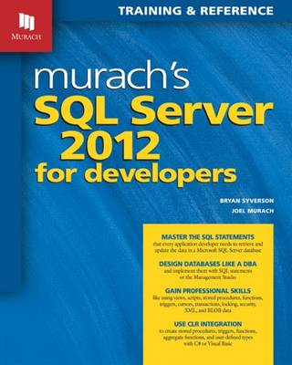 Book cover for Murachs SQL Server 2012 for Developers