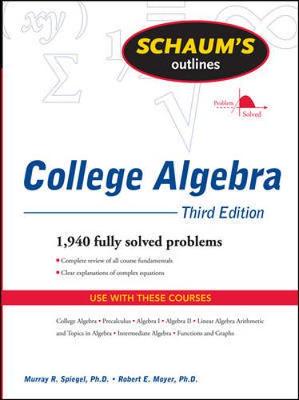 Book cover for Schaum's Outline of College Algebra, Third Edition