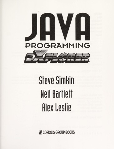 Book cover for Java Programming Explorer