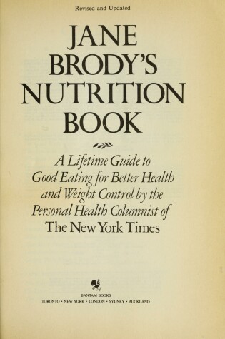 Cover of J. Brody's Nutrition