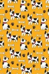 Book cover for Journal Notebook Dogs and Bones Pattern On Orange