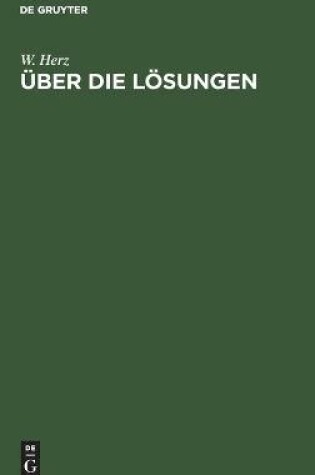 Cover of UEber die Loesungen