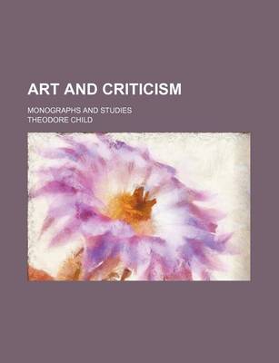 Book cover for Art and Criticism; Monographs and Studies