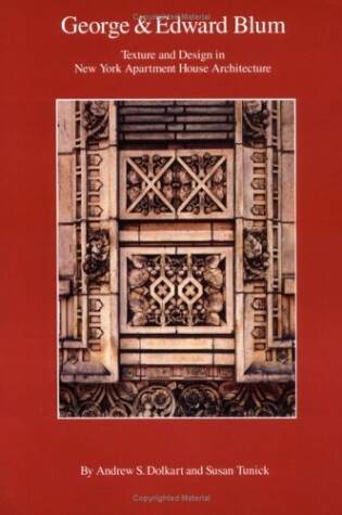 Cover of George and Edward Blum : Texture and Design in New York Apartment House