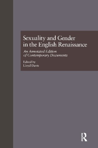 Cover of Sexuality and Gender in the English Renaissance