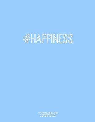Book cover for Notebook for Cornell Notes, 120 Numbered Pages, #HAPPINESS, Blue Cover