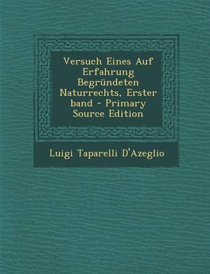 Book cover for Versuch Eines Auf Erfahrung Begrundeten Naturrechts, Erster Band