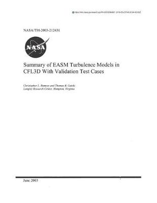 Cover of Summary of Easm Turbulence Models in Cfl3d with Validation Test Cases