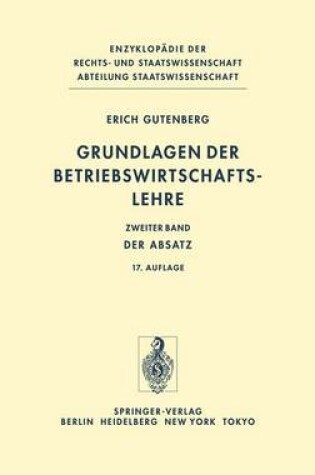 Cover of Grundlagen der Betriebswirtschaftslehre