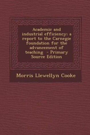 Cover of Academic and Industrial Efficiency; A Report to the Carnegie Foundation for the Advancement of Teaching - Primary Source Edition