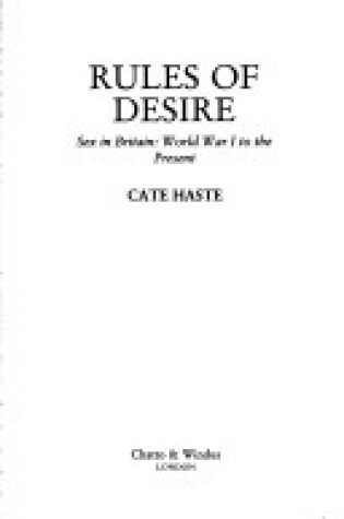 Cover of Rules of Desire