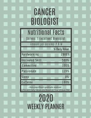 Book cover for Cancer Biologist Weekly Planner 2020 - Nutritional Facts