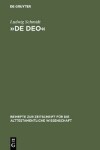 Book cover for "De Deo"