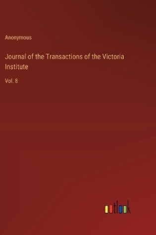 Cover of Journal of the Transactions of the Victoria Institute