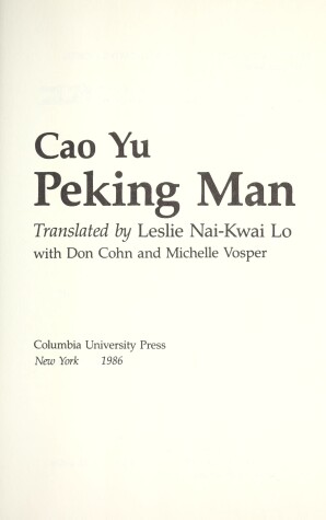 Book cover for Peking Man