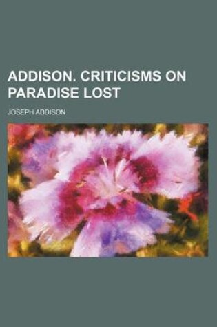 Cover of Addison. Criticisms on Paradise Lost