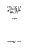 Cover of Land, Law and Lordship in Anglo-Norman England