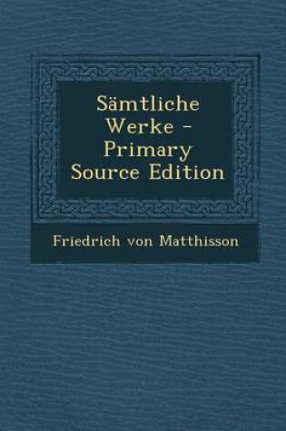 Cover of Samtliche Werke