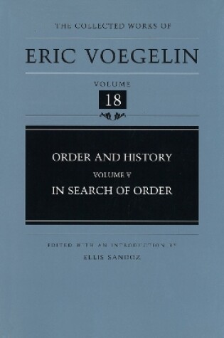 Cover of Order and History (CW18)