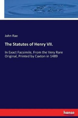 Cover of The Statutes of Henry VII.