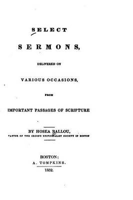 Book cover for Select Sermons, Delivered on Various Occasions from Important Passages of Scripture