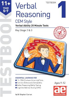 Book cover for 11+ Verbal Reasoning Year 5-7 CEM Style Testbook 1